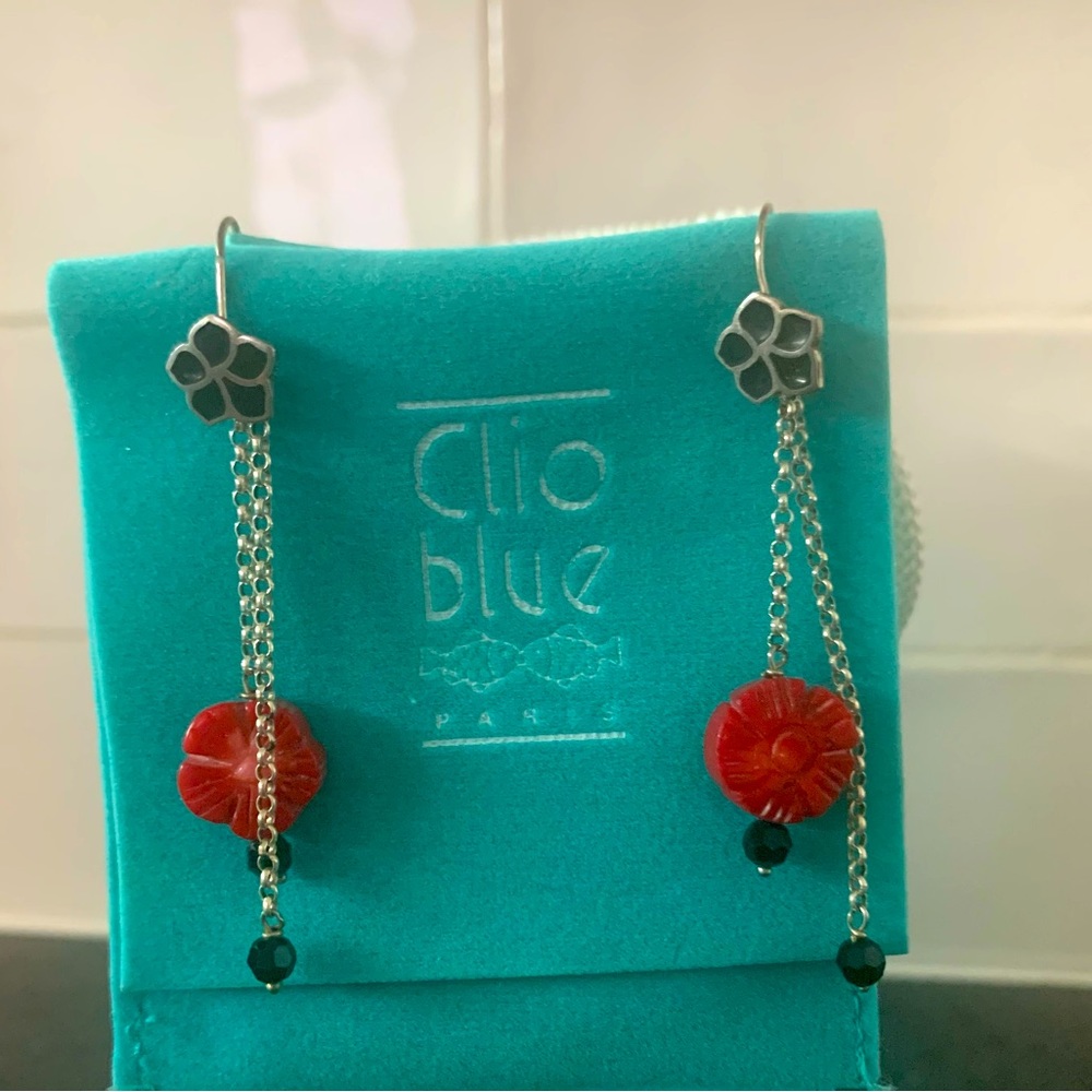 Clio Blue Paris sterling silver and precious stone earrings.
